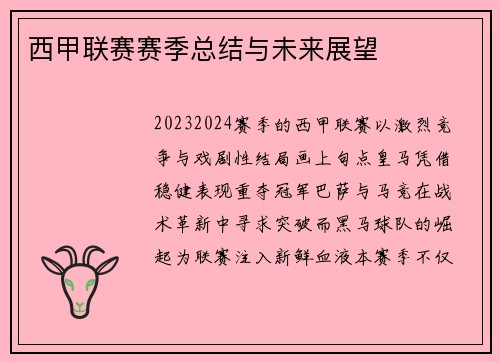 西甲联赛赛季总结与未来展望